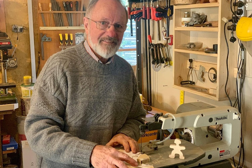 Joe Boin has been building wooden toys for his grandchildren during isolation.
