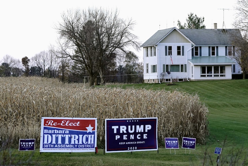 Political campaign signs in Wisconsin