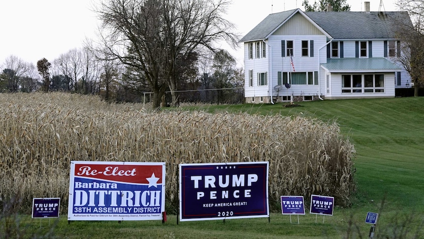 Political campaign signs in Wisconsin