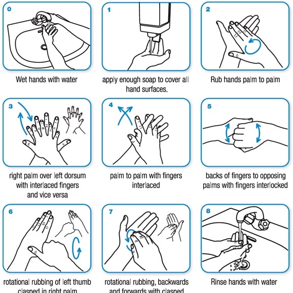 WHO 11-step guide to hand washing