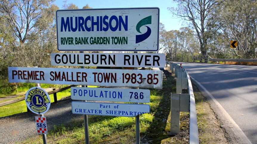 The signage outside Murchison, Victoria.