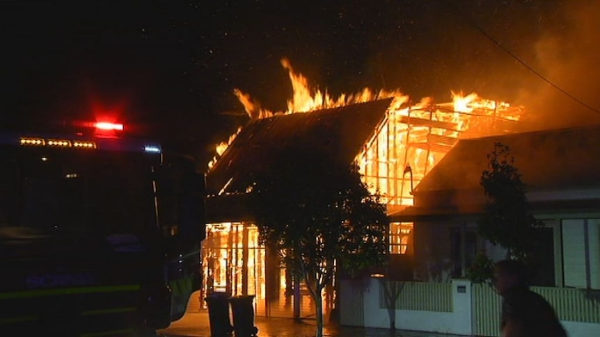 Residents evacuated as fire damages three homes in Melbourne.