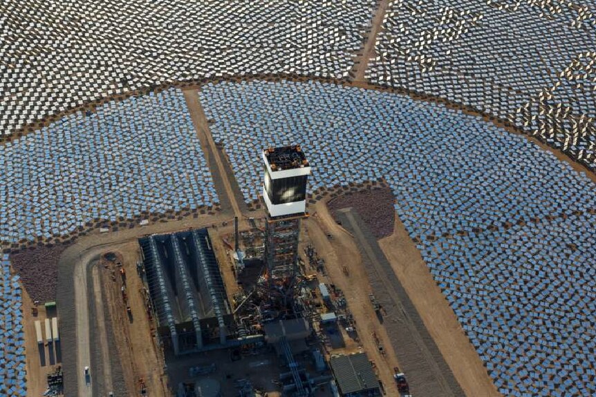 Concept picture of a Solar Thermal Energy Plant similar to the one Exergy Power hopes to build near Kalgoorlie-Boulder.