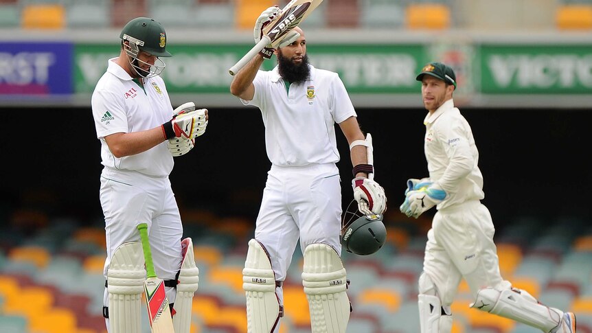 Hashim Amla scores a century for South Africa against Australia on day three of the first Test.