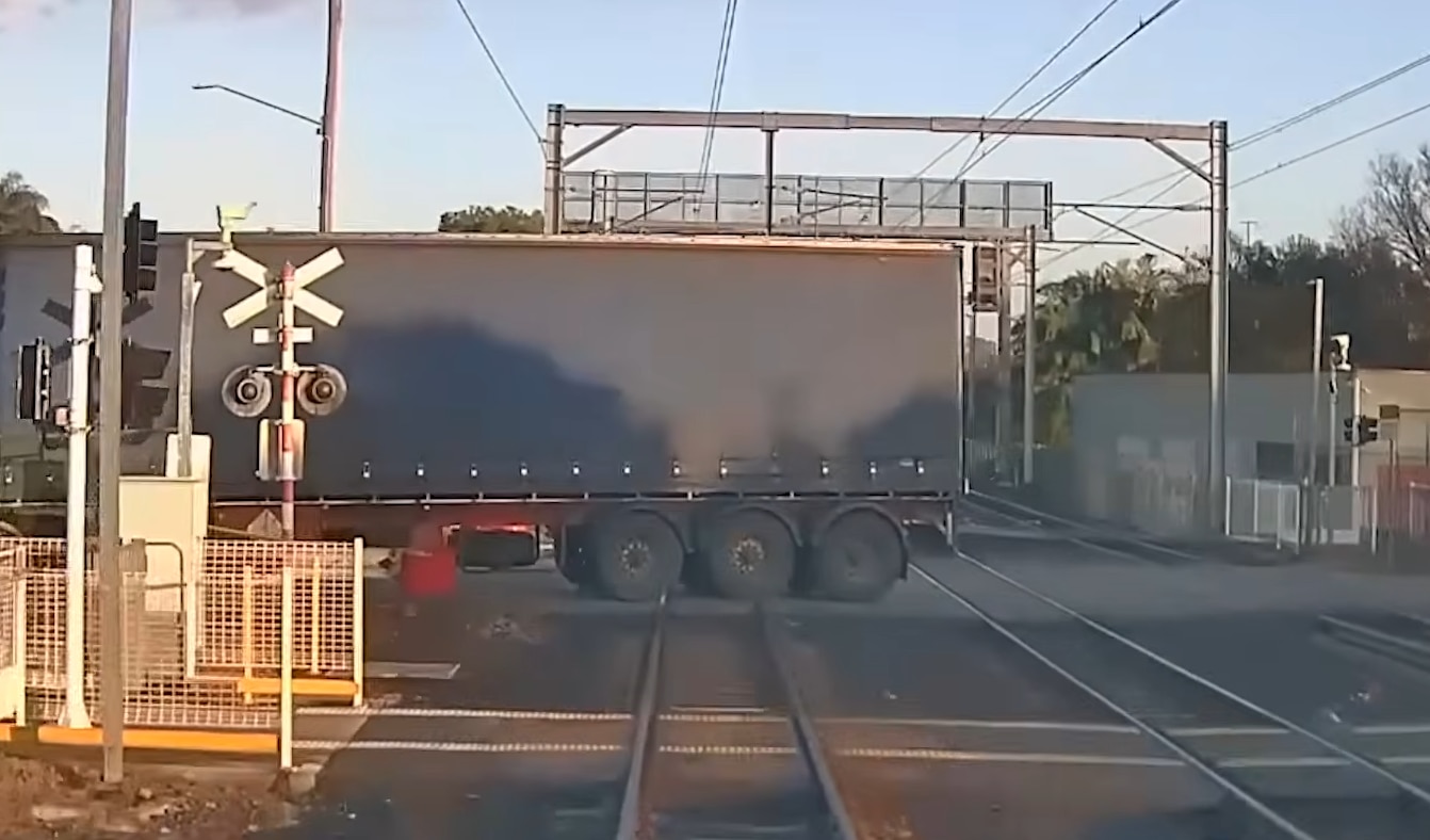 Truck was stranded for nearly five minutes before it was hit by train