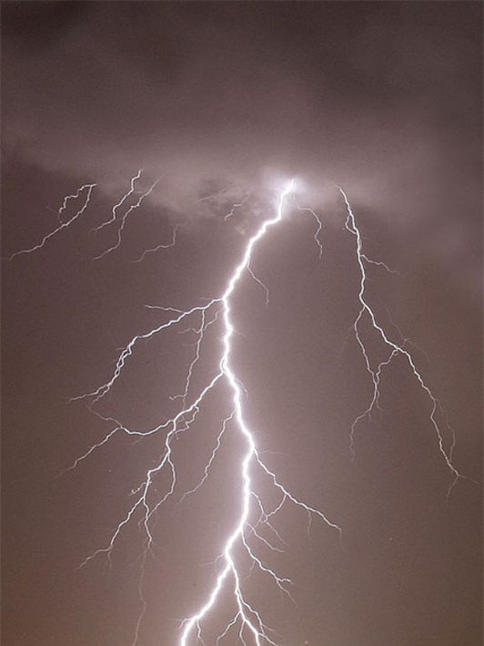 Lightning strikes over Brisbane