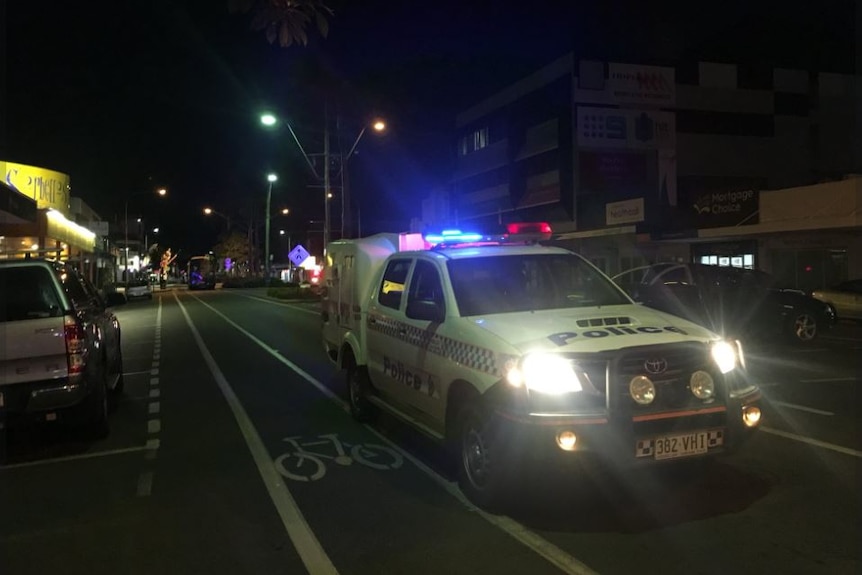 A police paddy wagon in the Mackay CBD