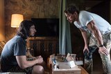 Still image of Adam Driver and Channing Tatum in the 2017 film Logan Lucky.