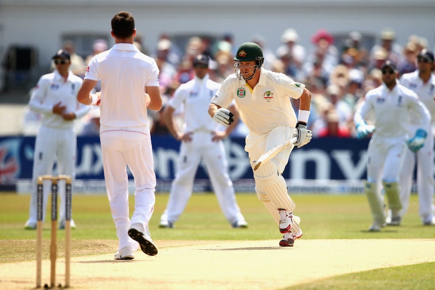 Shane Watson at the crease for Australia