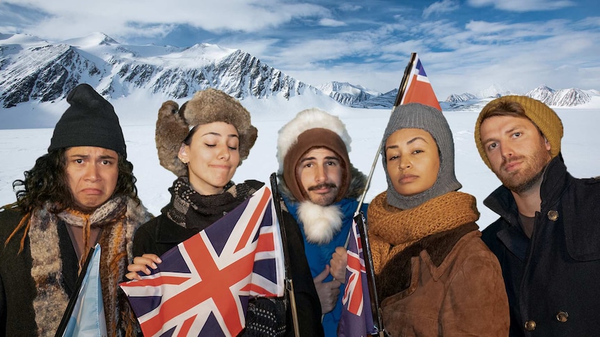 Five BTN reporters as Antarctic explorers with an Antarctic background.