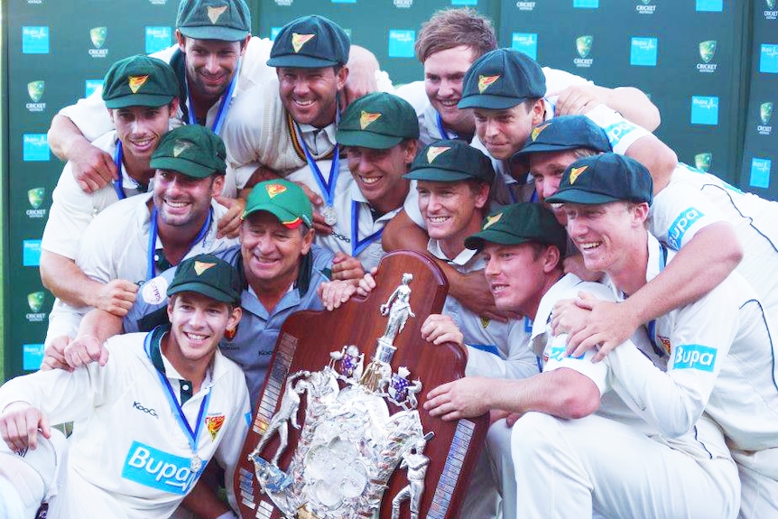 Sheffield Shield cricket champions 2012/13, Tasmania, who defeated Queensland at Bellerive Oval, 22 to 26 March, 2013.