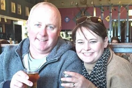 Dean and Shannon Sanderson in happier times at a pub