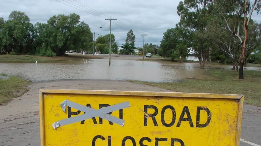 Lovell Street in Roma is a swampy mess.