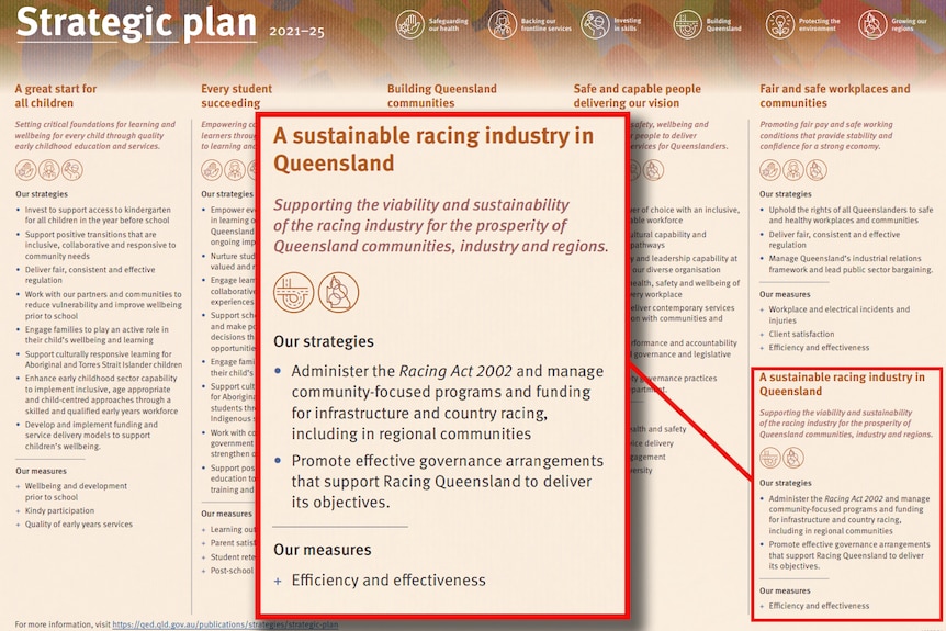 A highlighted box from a government strategic plan.