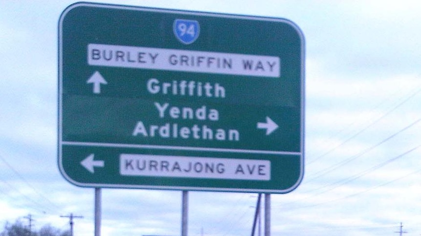 Graffiti on the highway heading to Griffith