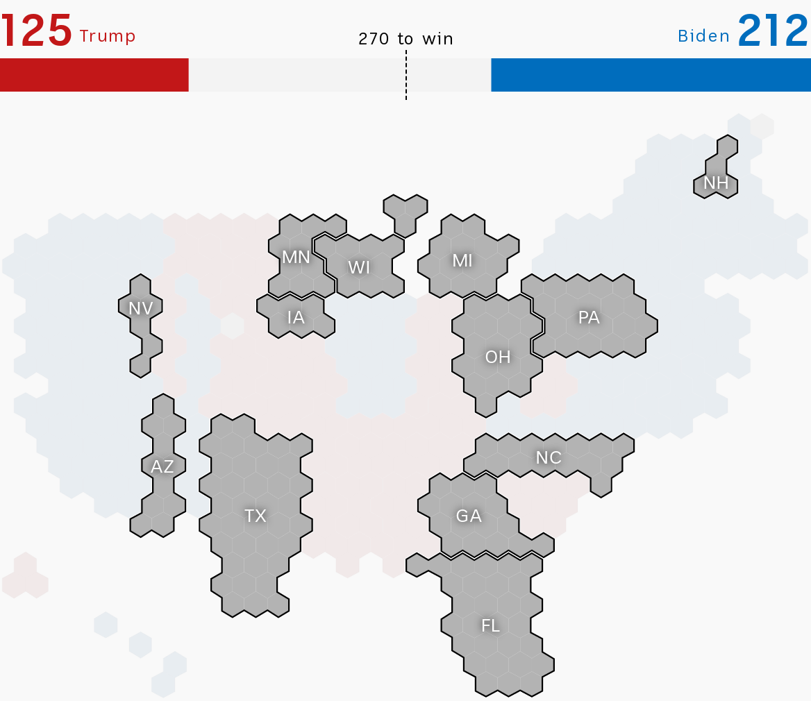 Graphic showing an allocation of electoral college votes