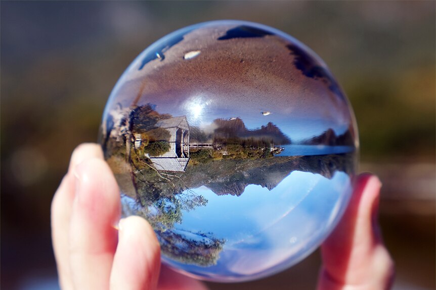 Cradle Mountain through a crystal ball