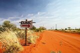 A red sand road in rural Australia.