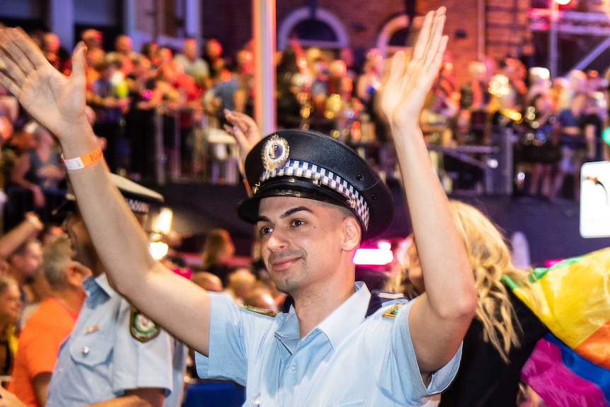 A NSW Police officer celebrating Mardi Gras