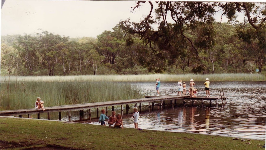 A photo taken in 1989 shows healthy levels on one of the larger Thirlmere Lakes.