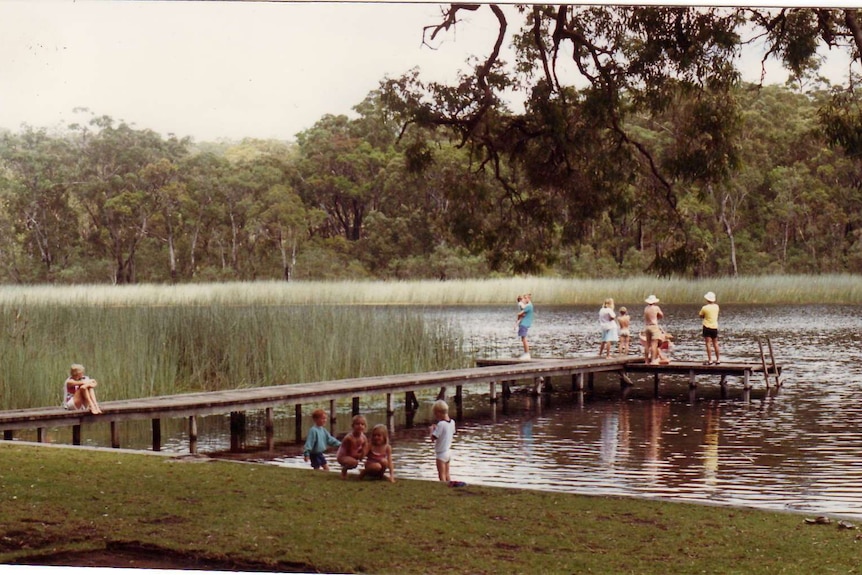 A photo taken in 1989 shows healthy levels on one of the larger Thirlmere Lakes.