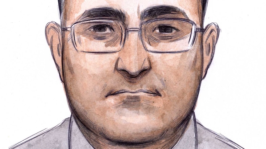 A court sketch of Bradley Edwards