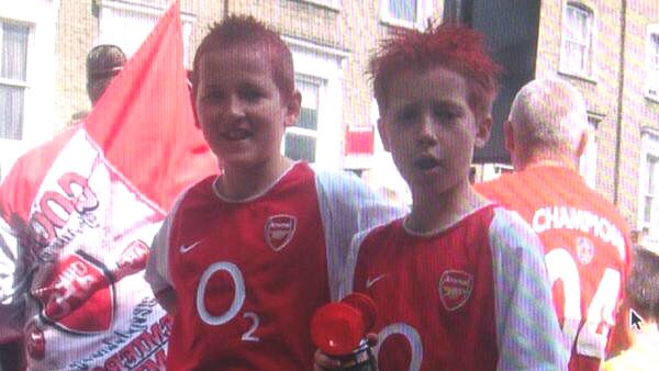 A young Harry Kane in an Arsenal shirt
