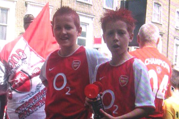 A young Harry Kane in an Arsenal shirt