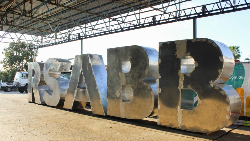 Five of the 8 letters set for the new Brisbane sign being built in west Brisbane.