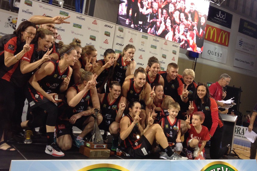 Townsville Fire celebrate winning back-to-back WNBL championships