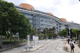 Driveway and main building of Princess Alexandra Hospital in Brisbane on March 4, 2020.
