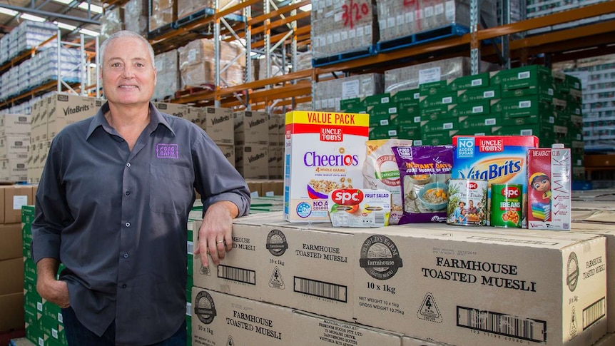 Foodbank Victoria chief executive Dave McNamara in the charity's Melbourne warehouse.