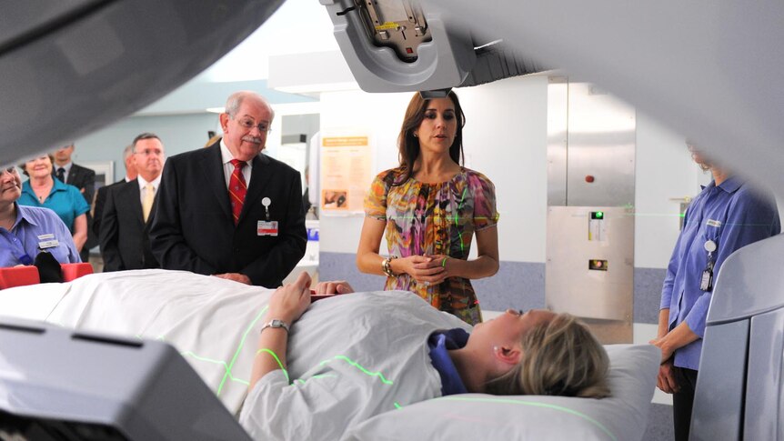 Princess Mary tours the Radiation Oncology unit at Westmead Hospital's Cancer Care Centre.