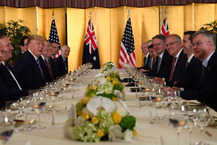 Donald Trump attends dinner with Australian Prime Minister Scott Morrison