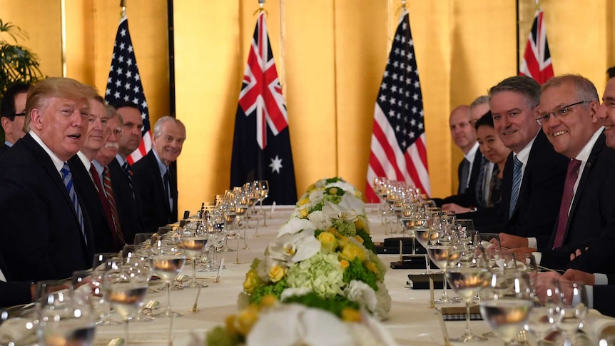 Donald Trump attends dinner with Australian Prime Minister Scott Morrison