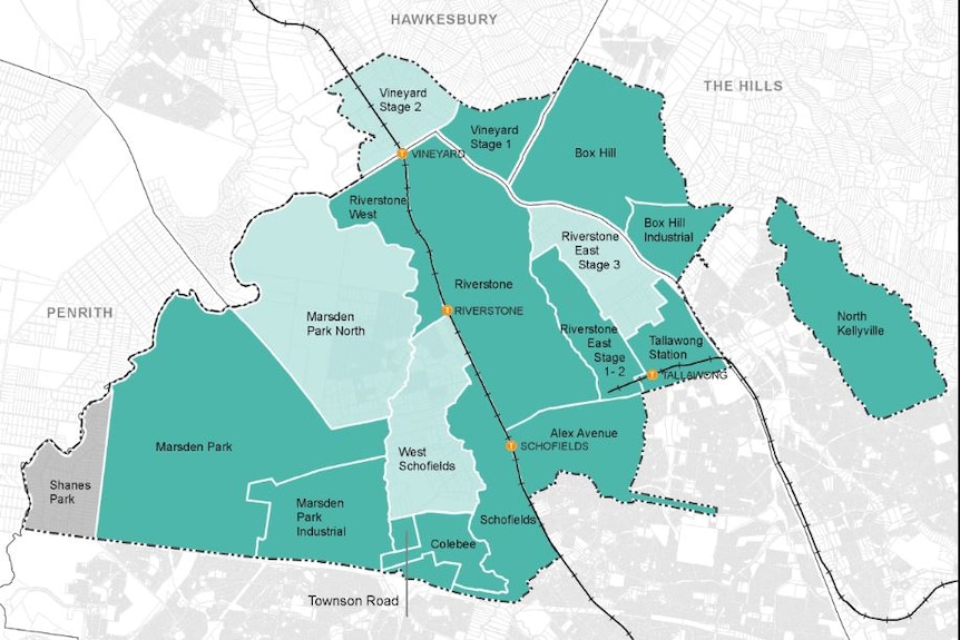 A map of the North West Priority Growth Area