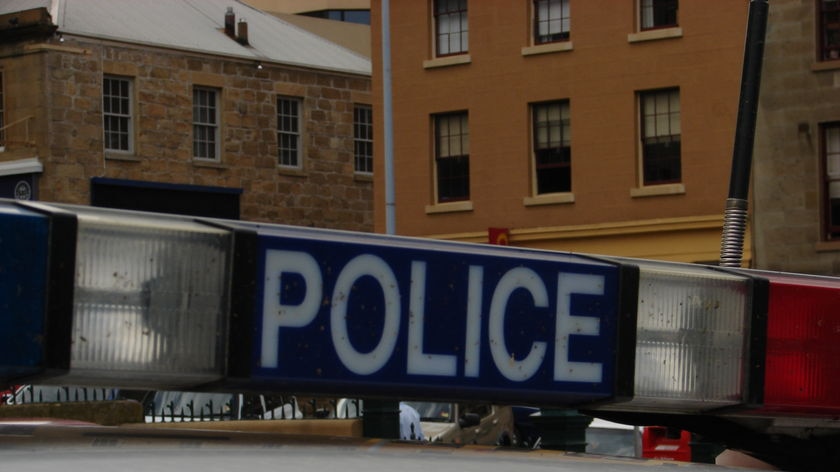 Tasmania police car sign