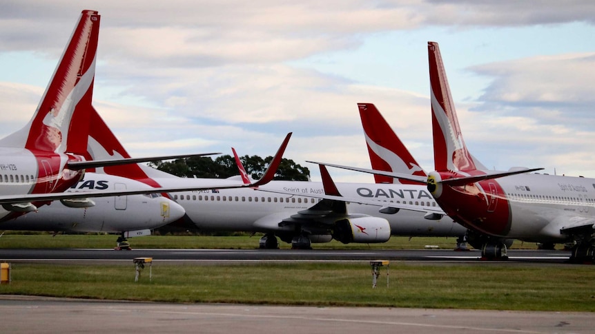 Photo of sitting stationary on the Sydney airport runway.