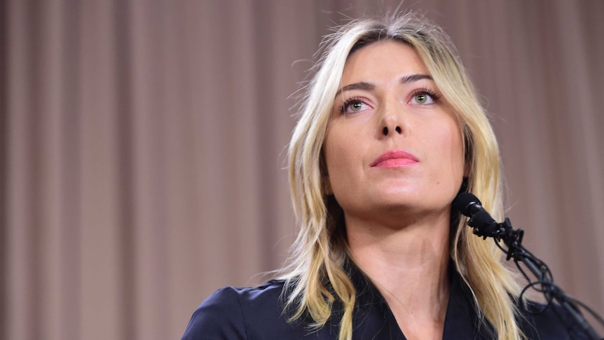 Maria Sharapova at failed drugs test news conference