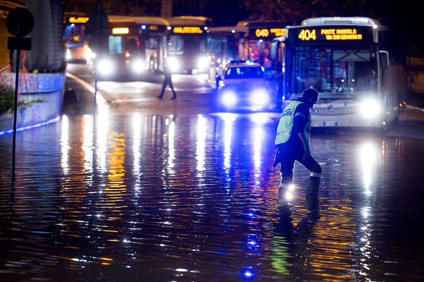 Dozens of people were trapped in their vehicles during the severe weather.