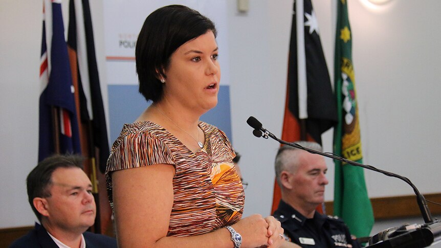 Natasha Fyles addresses the NT Police Association's annual conference.