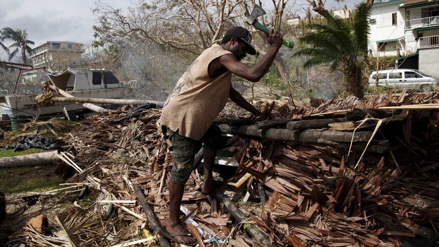 Vanuatu Cyclone Pam destroyed boat