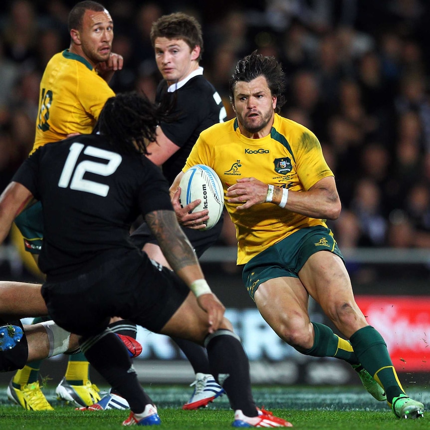 Adam Ashley-Cooper takes on the All Blacks defence