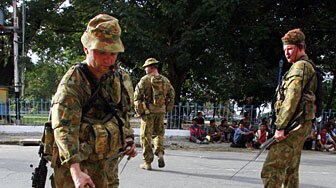 Relatively stable: Australian soldiers in East Timor are to be joined by AFP officers.