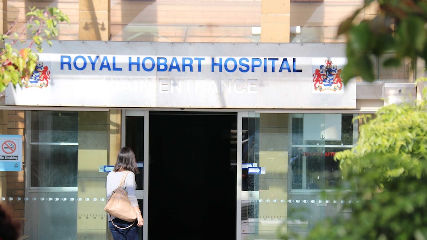 Front entrance to the Royal Hobart Hospital in Tasmania.