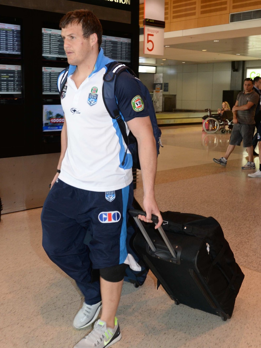 Josh Morris arrives at Sydney Airport