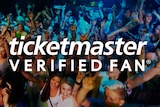 Ticketmaster advertisement showing music fans at a concert