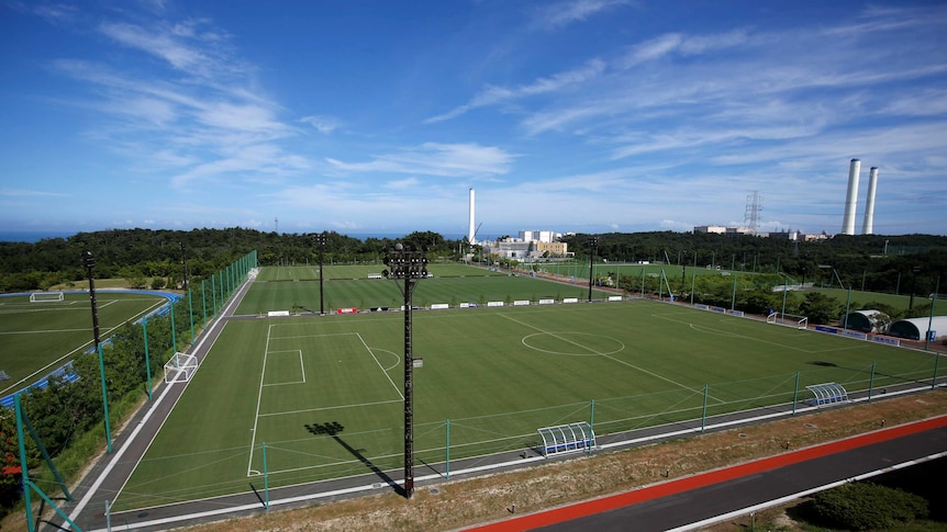 Stretches of green soccer fields at J-Village.