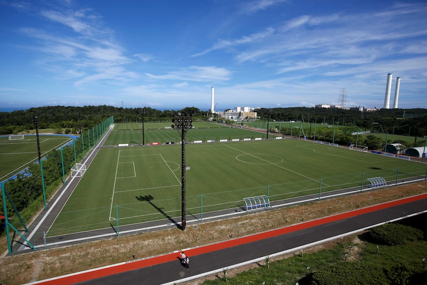 Stretches of green soccer fields at J-Village.