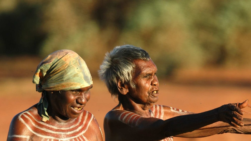 Aboriginal women perform at public ceremony